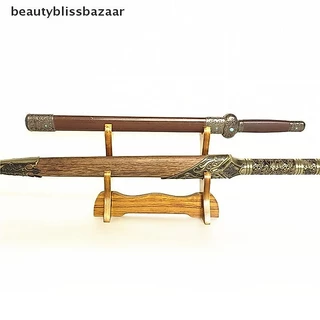[beautyblissbazaar] ดาบไม้ที่เป็นของแข็งขาตั้งจอแสดงผลผู้ถือ Katana Samurai ดาบ Tanto มีดคอสเพลย์ดาบ Wand Storage Rack [vn]