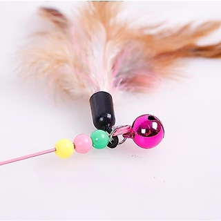 ของเล่นแมว ไม้ตกแมว หลายสี ไม้ตกแมวแบบสปริง ไม้ล่อแมว แบบลวดสลิง