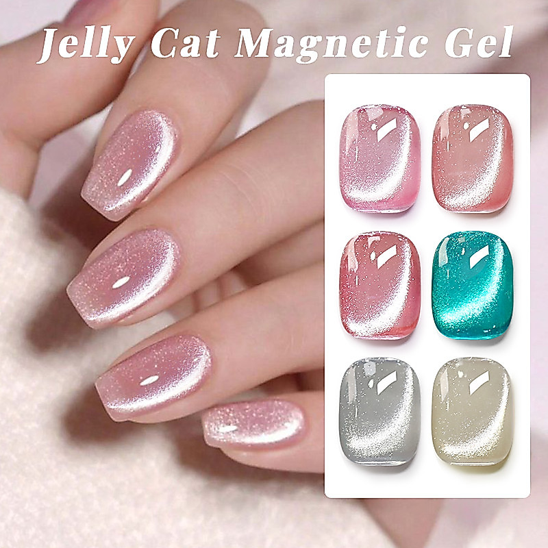 UR SUGAR แก้วลูกปัดแมวเจลแม่เหล็กแฟลชสีขาว Spar Nude เล็บเจลโปแลนด์แม่เหล็ก Galactic Effect 15ml