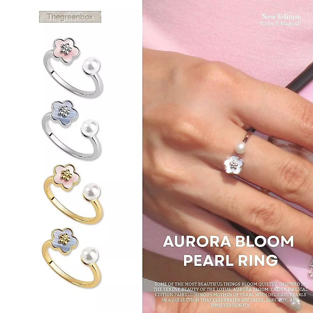 แหวน Aurora Bloom Pearl Ring - The Green Box