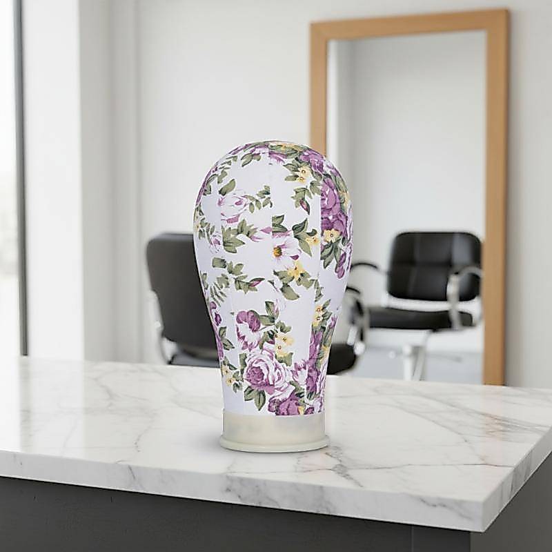 LETH 22 นิ้วผ้าใบ Blo Mannequin Head สําหรับวิกผมจัดแต่งทรงผมความหนาแน่นสูงสําหรับหมวกแสดงและ Salon 