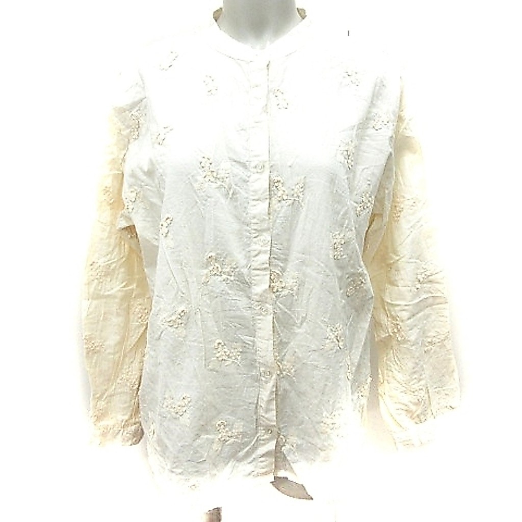 SM2 Blouse Shirt cream Long sleeves overall pattern Direct from Japan Secondhand