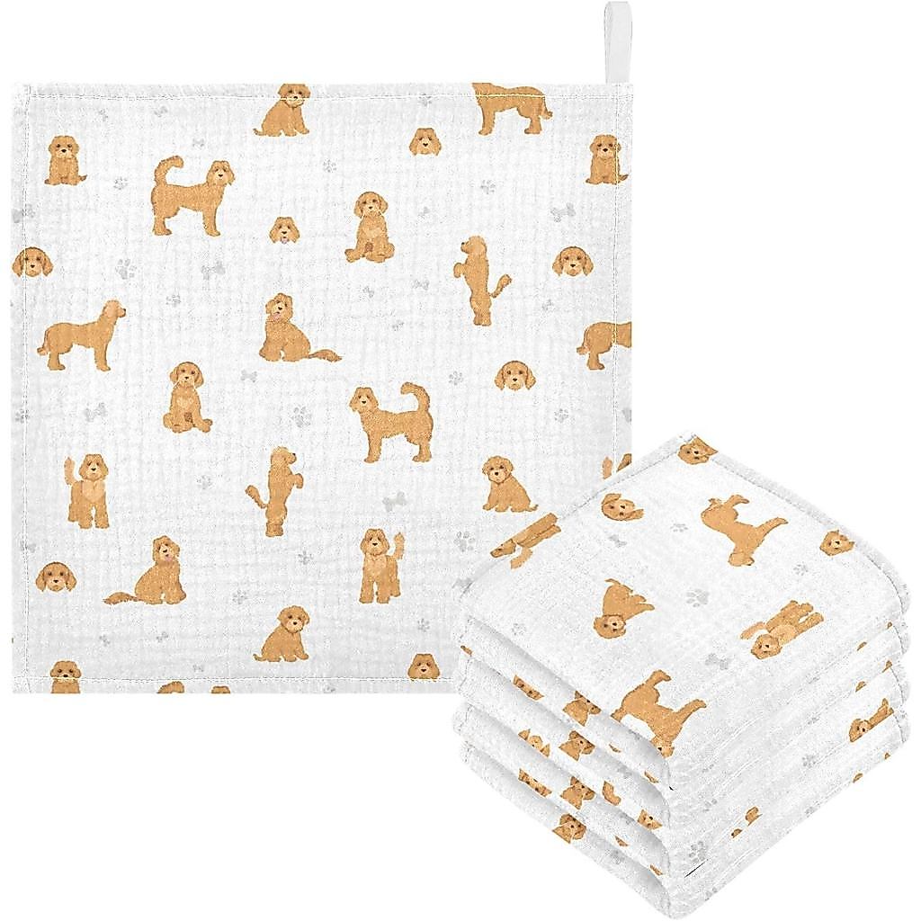 Vvfelixl ผ้าฝ้ายเด็ก Washcloths Labradodle สุนัขทารกผ้าเช็ดตัวสําหรับ Unisex Puppy Face Towel สําหรั