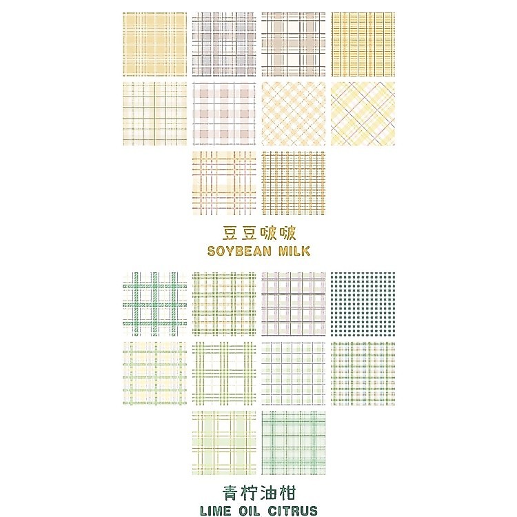 [หมายเหตุ] Base Notes Plaid Series Writable Notes Plaid Notes 200 แผ่น
