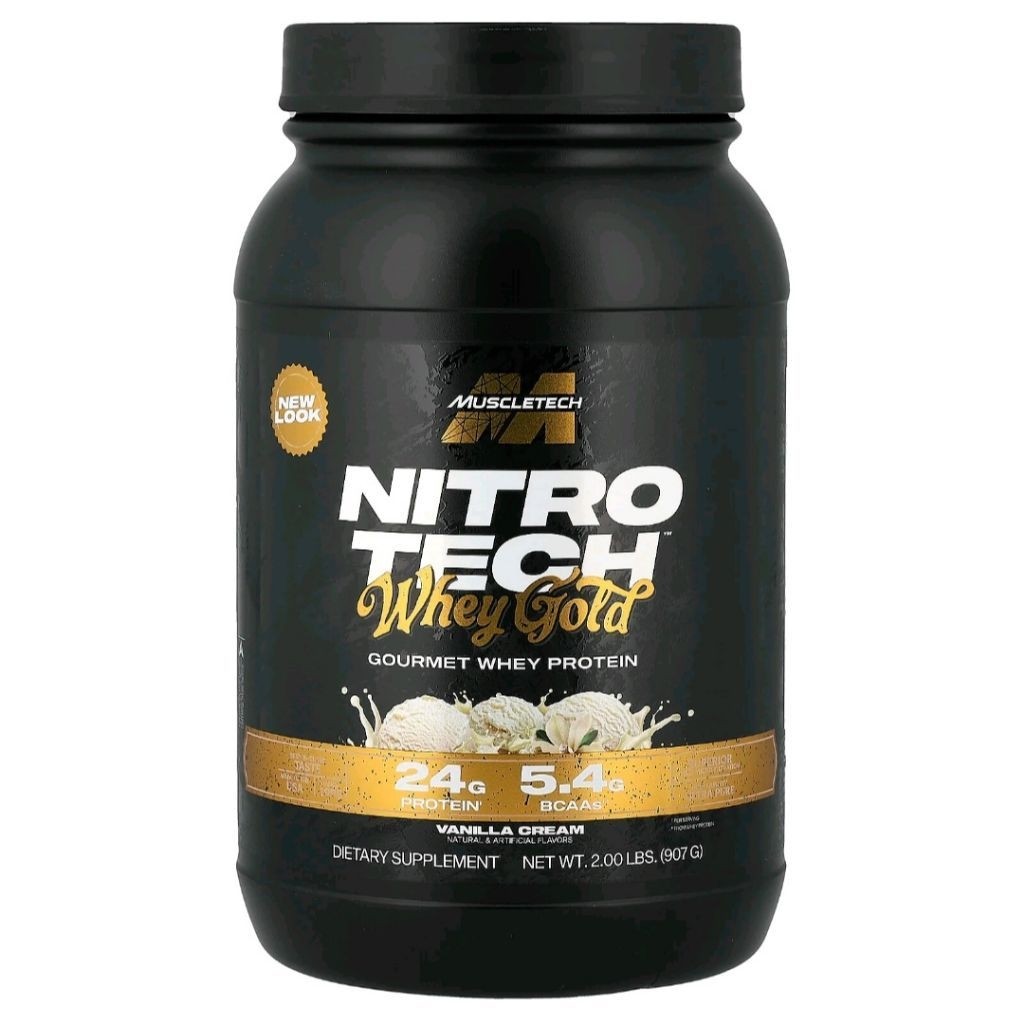 MuscleTech, Nitro-Tech Whey Gold, Gourmet Whey Protein Vanilla Cream, 2 Ibs (907 g)