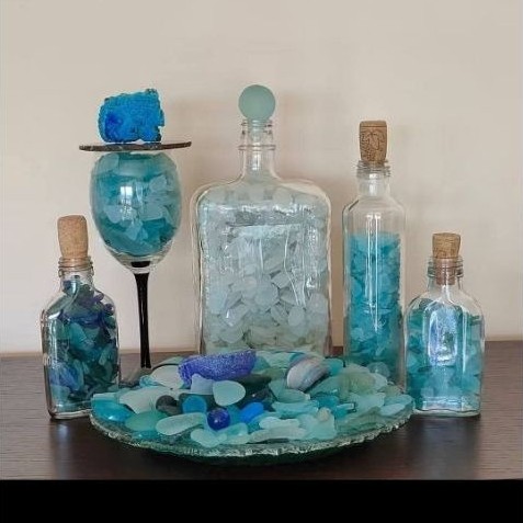 #หายาก มากๆ. sea glass สุ่ม15-20 ชิ้น เก็บเองทุกวันเเท้เเน่นอน100%