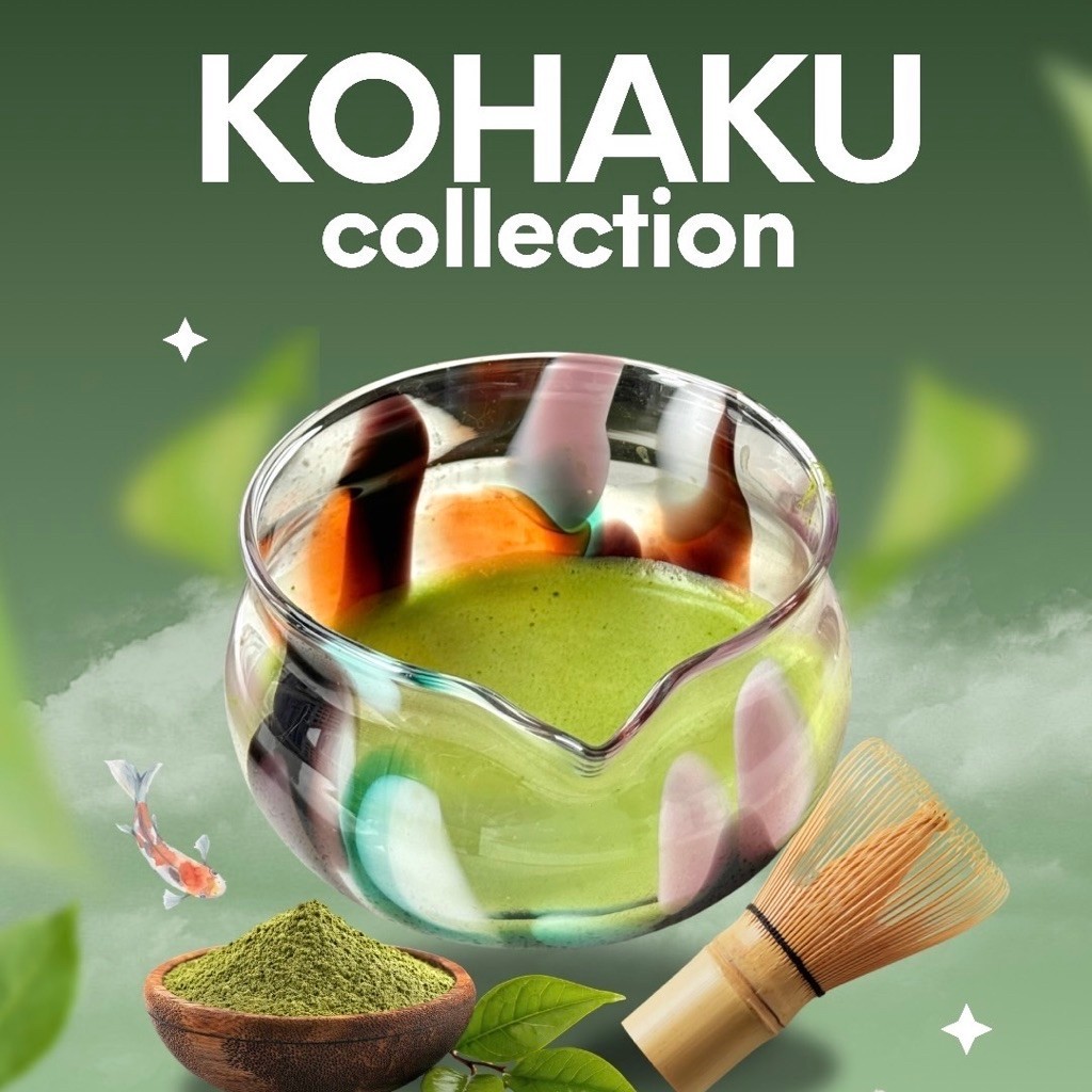 Kohaku matcha handmade bowl, ชามแก้วมัทฉะ Kohaku