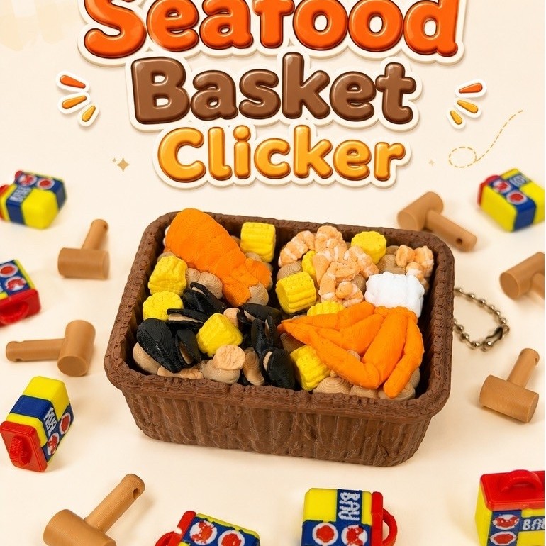 Seafood Basket Clicker ชุดของเล่นรูปอาหารทะเล