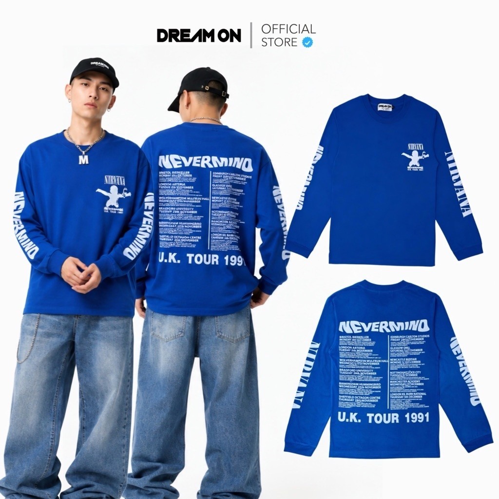 เสื้อแขนยาวสีน้ำเงิน เนอวา นา on tour พร้อมส่ง