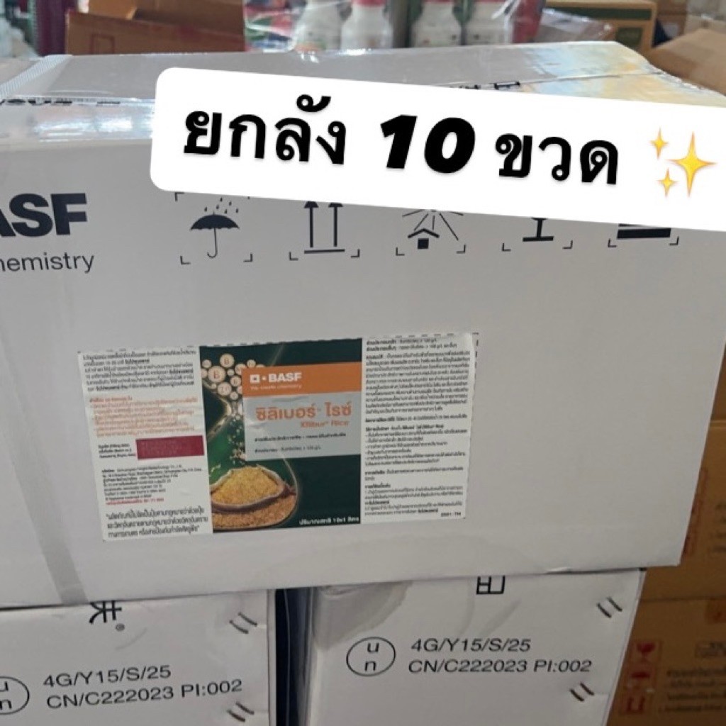 ยกลัง 10 ขวด ซิลิเบอร์ ไรซ์ BASF ผลิตใหม่ 3/69 สารเพิ่มประสิทธิภาพพืช ใบเขียวแกร่ง เมล็ดสวย เพิ่มน้ำ