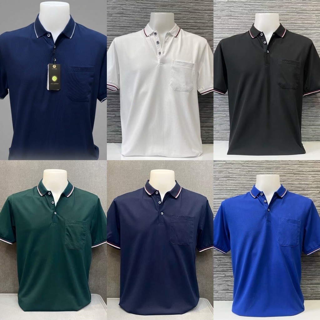 เสื้อโปโล เสื้อคอปกสีพื้น แขนสั้น มีกระเป๋า