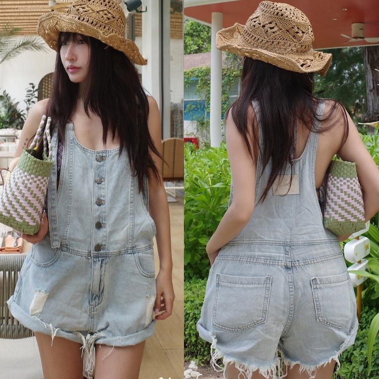 ICEBLINK | Vandy Denim short overalls เอี๊ยมยีนส์ขาสั้น