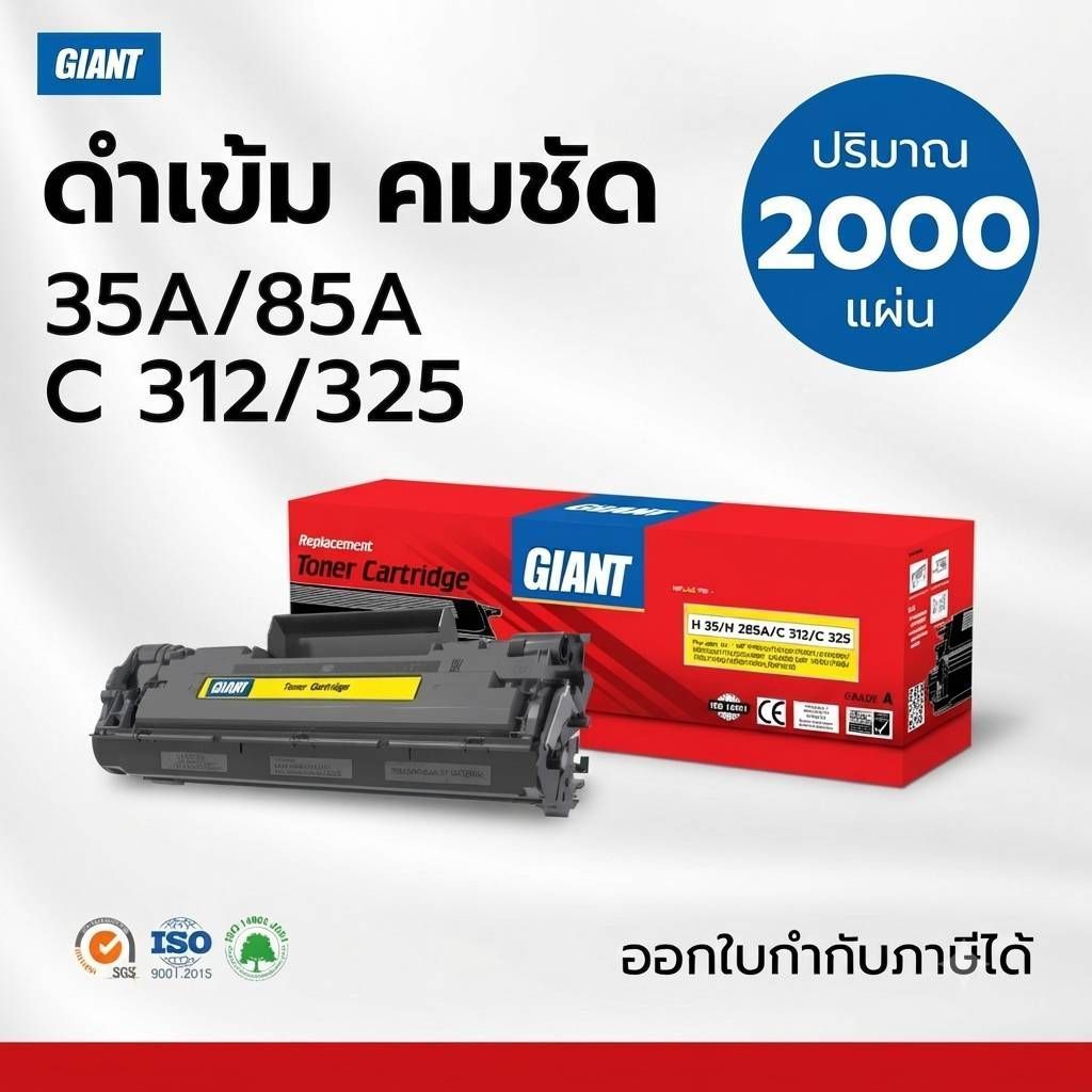 หมึก HP 35A /85A ไจแอนท์ ใช้สำหรับเครื่อง HP LaserJet M1132,M1212nf ,P1102w,P1102, P1006, P1005
