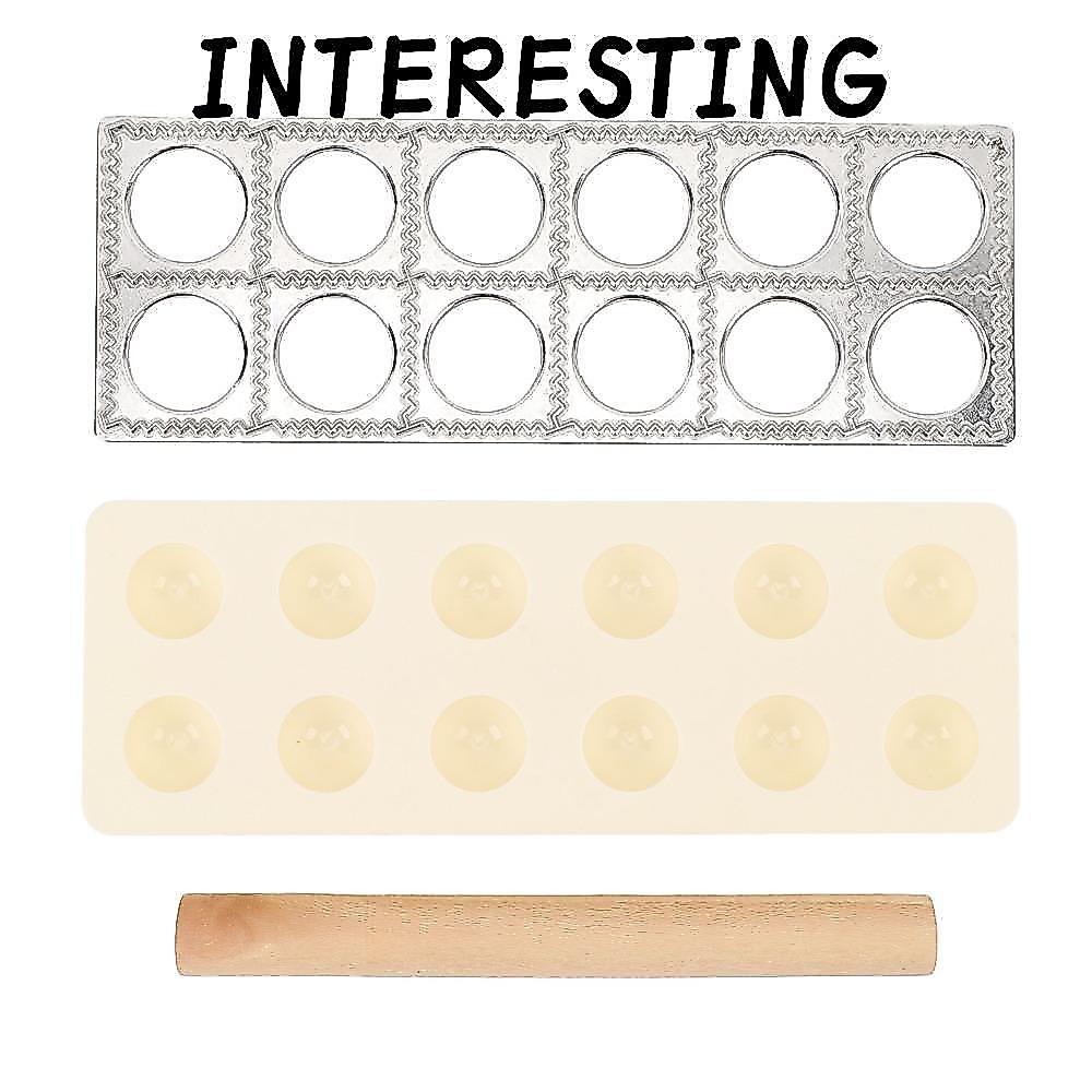 INTERESTING Ravioli Cutter, 12 Cavity Aluminium Alloy Ravioli Press Maker, Dumpling Making Tool ที่ท