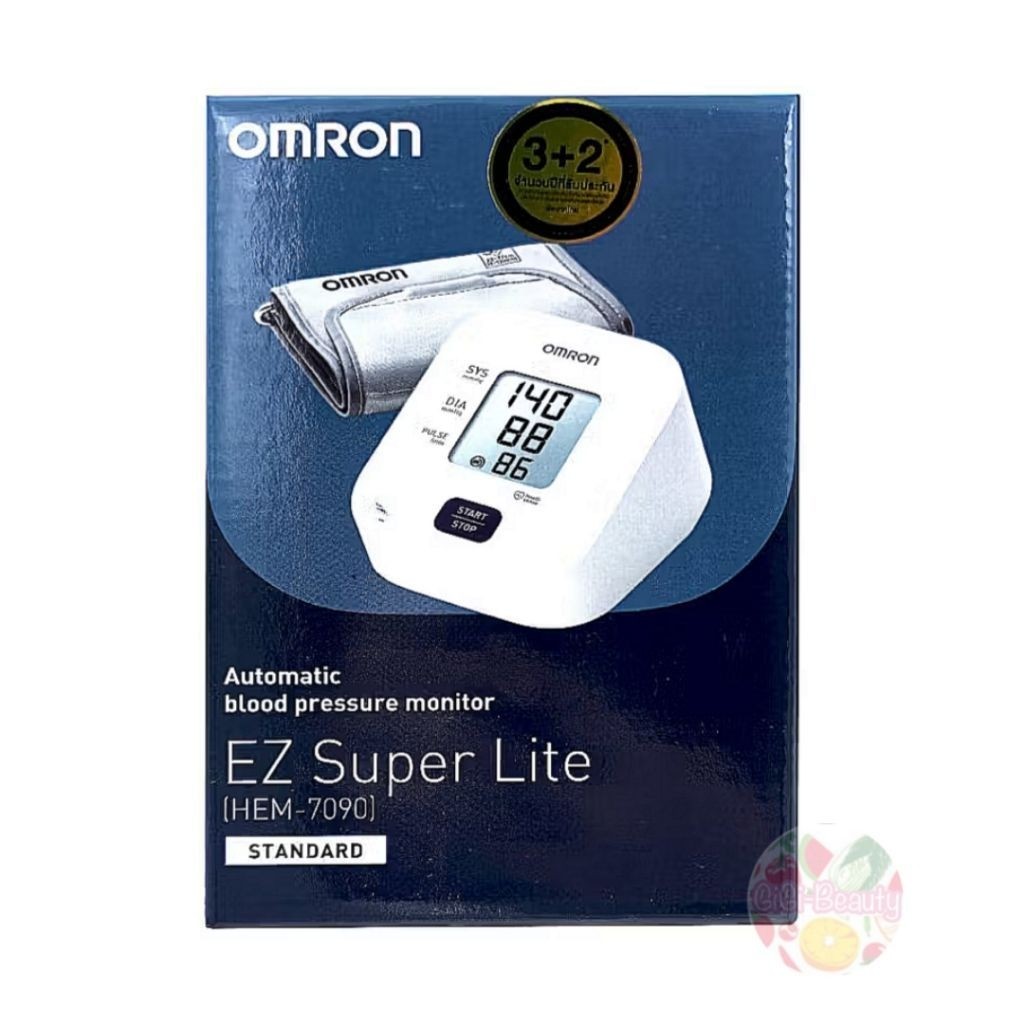 (รับประกัน 5 ปี) OMRON Blood Pressure (Cuff 22-32 cm) ออมรอน เครื่องวัดความดันรุ่น HEM-7090 **รุ่นใส