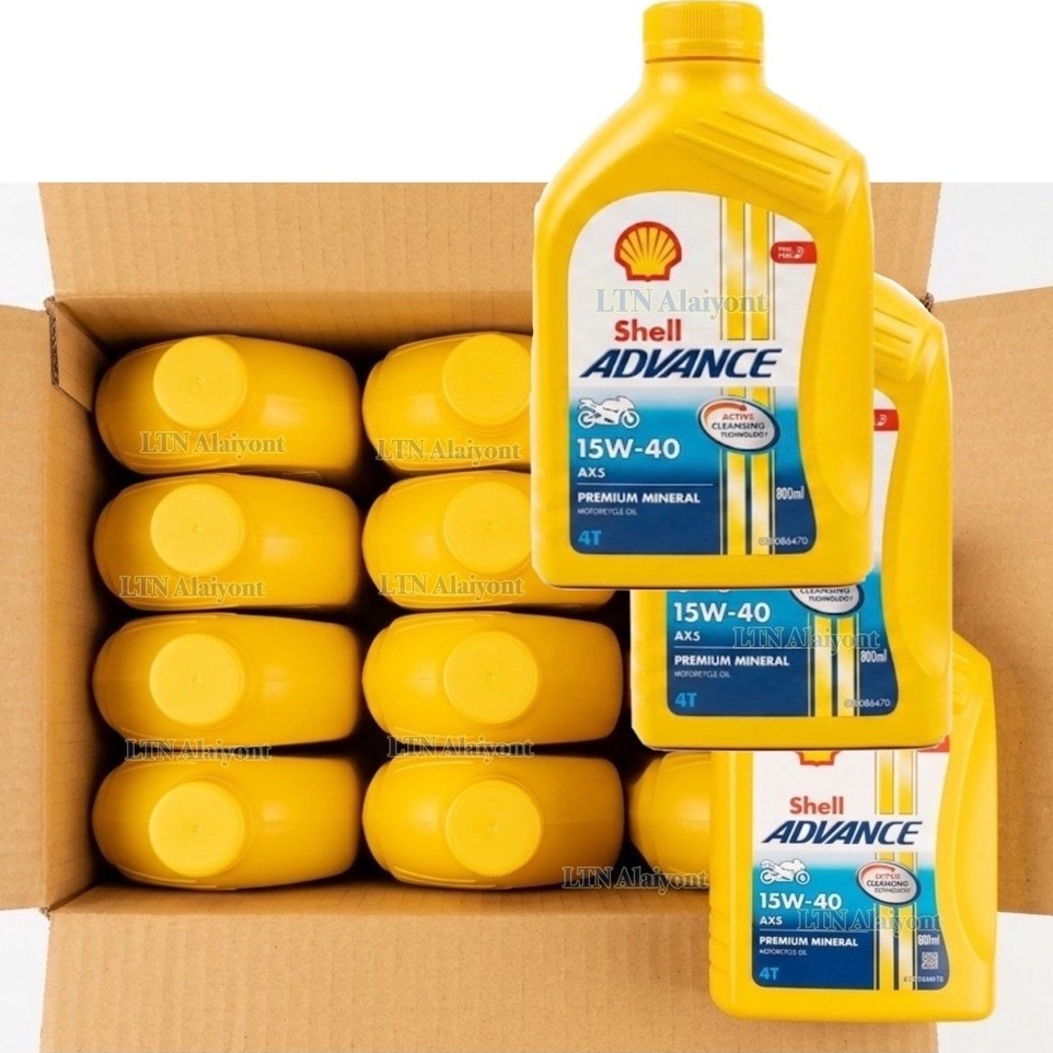 ✅🌈 ยกลัง❣️Shell advance AX5 4T 15W-40 มีเกียร์ ไม่สกู๊ตเตอร์ 0.8 L 0.8L น้ำมันเครื่อง มอไซค์ เชลล์ A