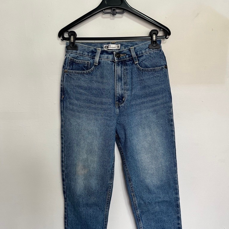 กางเกงยีนส์ Niyom Jeans ทรงบอยสีเข้ม
