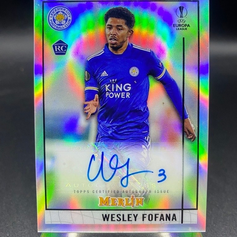 การ์ดฟุตบอล✍🏼ลายเซ็น Wesley Fofana RC Variation #BCA-WF | 2020-21 Topps Merlin Chrome UEFA Europa Le