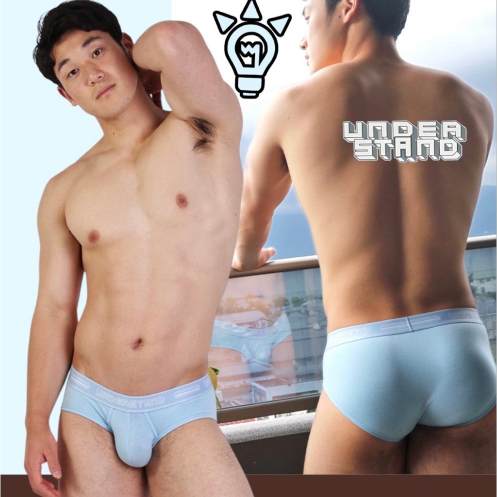 (พร้อมส่ง) กางเกงในชาย Understand brief ผ้า cotton ผสม สีฟ้า Nemophila blue size M,L,XL,XXL