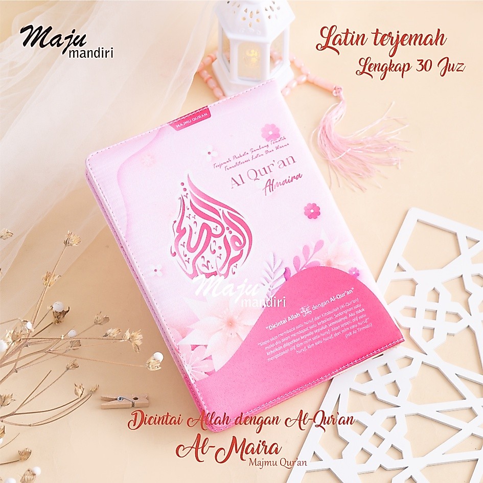 MAJUMA Al Quran Al Maira Pink Latin dan Terjemah A5 Lengkap 30 Juz Khat Usmani Waqaf Ibtida