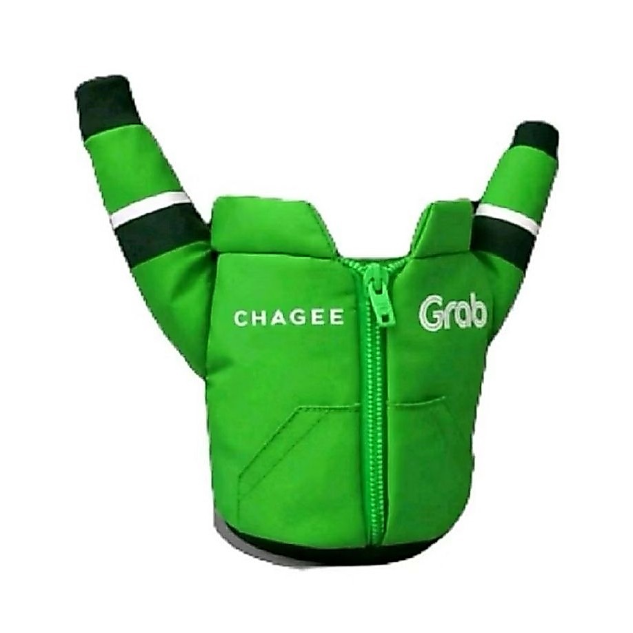 Chagee X Grab Puff Puffy Sleeve Sleeve Sleeves สินค้าอย่างเป็นทางการ Limited Edition Glass Cup Handl
