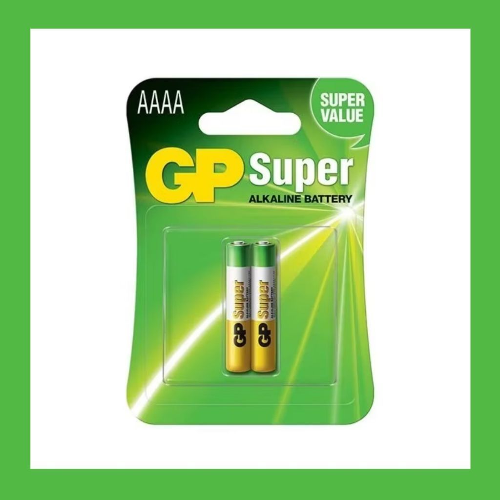 GP Super Alkaline Battery AAAA 1.5V ถ่านอัลคาไลน์ AAAA 2 ก้อน ปลอดภัย ไร้สารตะกั่ว