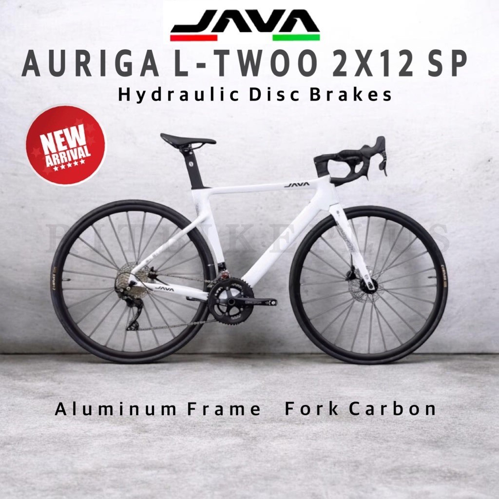 New2026 จักรยานเสือหมอบ JAVA รุ่น Auriga เฟรมอลูตะเกียบคาร์บอน ชุดขับ 2x12sp เบรคน้ำมันเต็มระบบ