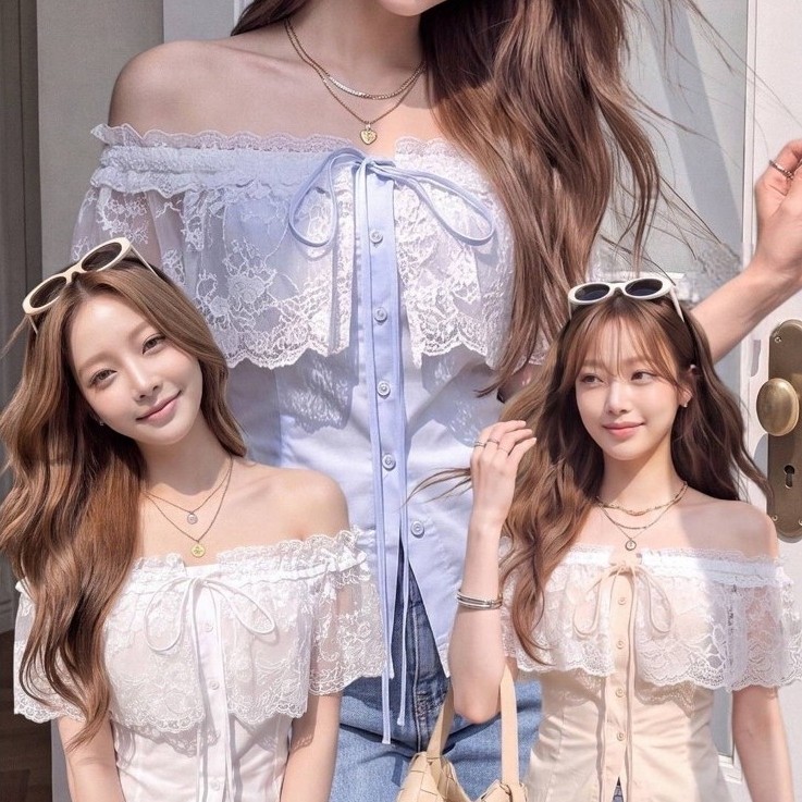 New Yuri korea top  Tag#cottoncandy  งานเสื้อสไตล์โลลิต้ารุ่นนี้บอกเลยสวยมากๆ ดีเทลละมุนๆ ใส่ได้หลายลุค