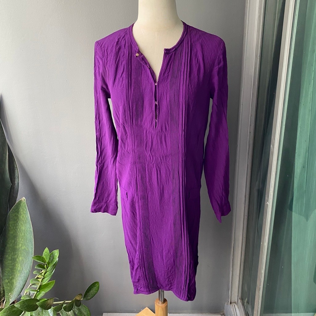 USED DVF long sleeve purple dress size 2