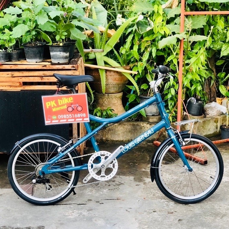 จักรยานมินิทัวส์ริ่ง เก่าญี่ปุ่น ยี่ห้อ Louis garneau mv1 แท้ สีน้ำเงินพาสเทลสวยๆไซส์ 41 cm มีตะแกรง