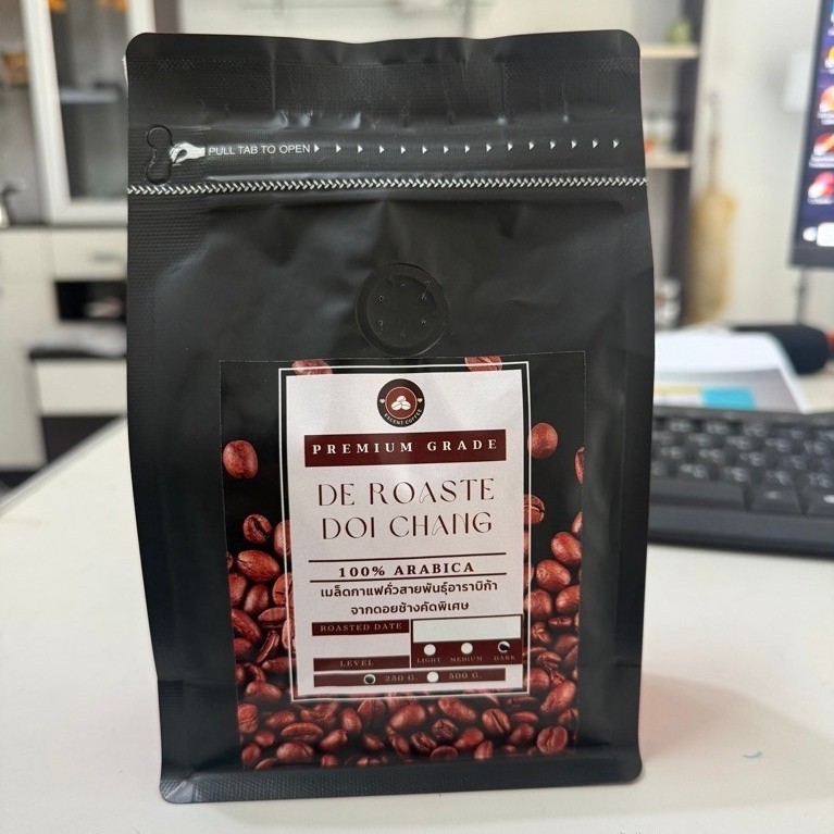 [ 250 กรัม ] เมล็ดกาแฟ เกรดพรีเมียม )เกรด AA อาราบิก้า 100% ดอยช้าง เชียงราย