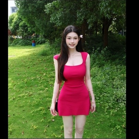 เดรสไหมพรมทรงเอ เปิดหลังสุดละมุน