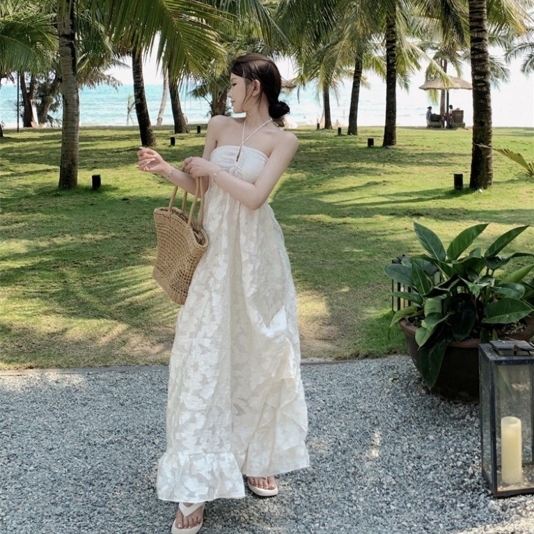 💗เดรสผูกคอโชว์หลัง ไปทะเลสวยๆ #Mch5026
