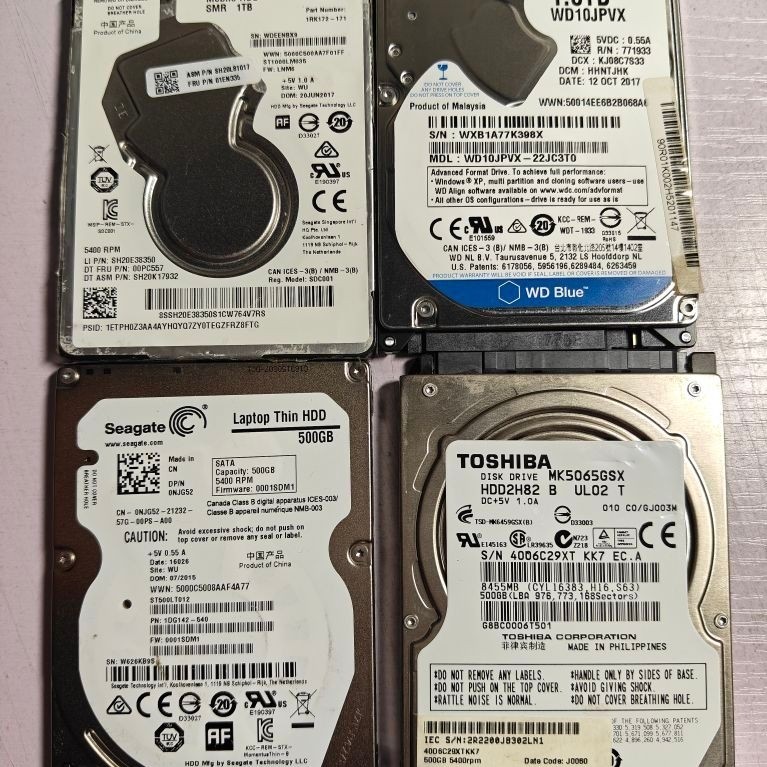 HDD Notebook 2.5" 500GB - 1TB มือสอง