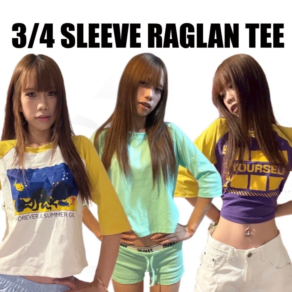 (Zanvis tee) Three quarter sleeve t shirts เสื้อยืดแขน 3 ส่วนแขนต่อ ทรงสวย ผ้าคอตตอลยูนิ ผ้าเนื้อนุ่