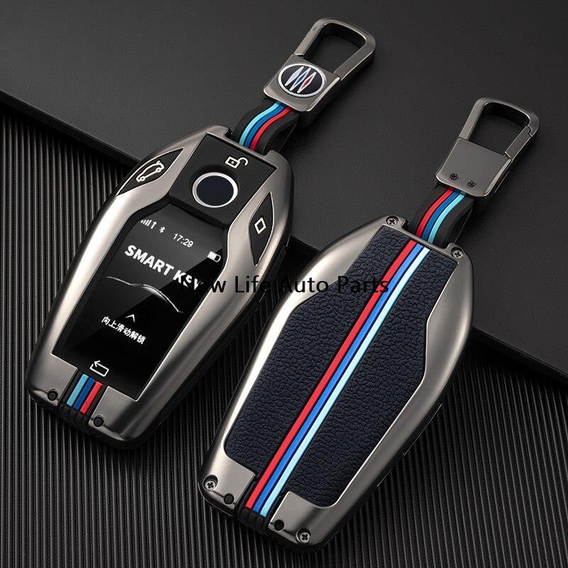 เคสกุญแจรถยนต์โลหะผสมสังกะสี LED สําหรับ BMW 5 7 Series G11 G12 G30 G31 G32 I8 I12 I15 G01 G02 G05 G