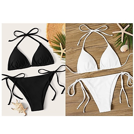 พร้อ​มส่ง​​💖👙ชุดว่ายน้ําบิกินี่ ชุด บิกินี่ ทูพีช สายฝอ แบบผูกด้านข้าง เสื้อพร้อมกางเกง 2 ชิ้น รุ่นน