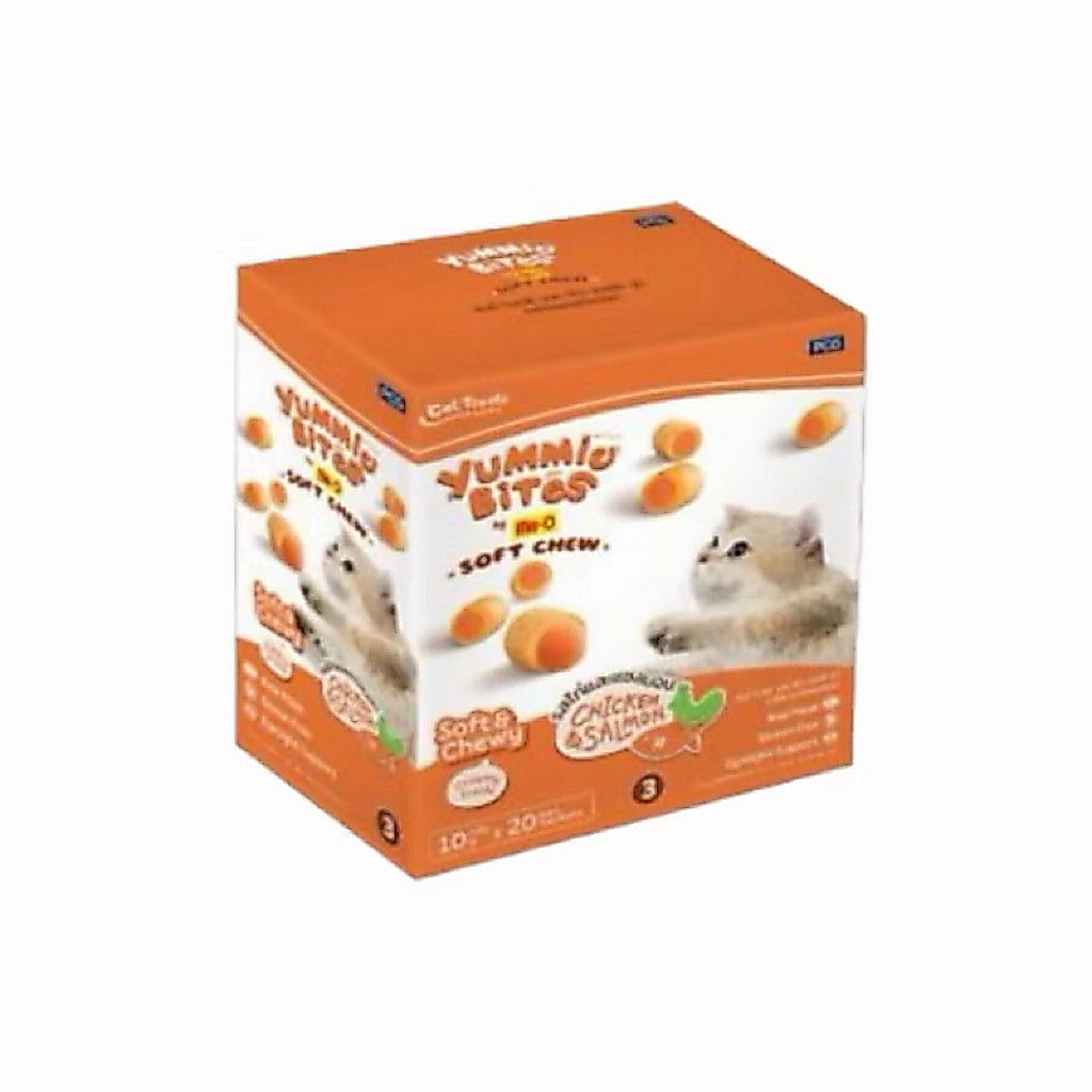 (ยกกล่อง)Me-O Yummie Bites ยัมมี่ ไบทส์ ขนมแมว ขนาด 10g x 20 ซอง