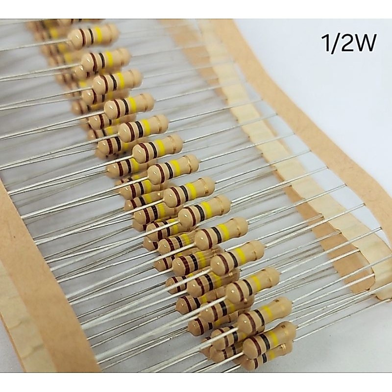 ( 20 ตัว / แพ็ค ) R , Resistor 1/2 วัตต์  , ค่าความผิดพลาด +-5% ตัวต้านทานแบบฟิล์มคาร์บอน ,Resistor 