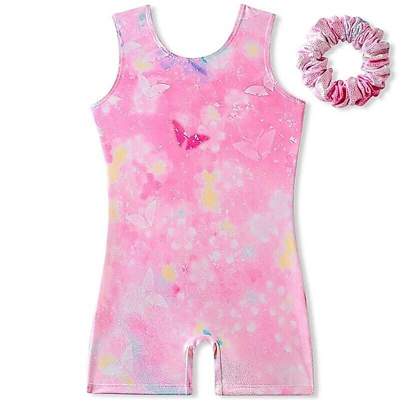 Outdoorbuy Gymnastics Leotard Girls 3-10Y Ballet Unitards Tight Romper Bling Gymnastics Dancewear W
