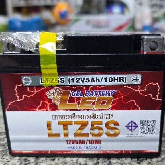 แบตเตอรี่มอเตอร์ไซค์ แบตเตอรี่ LEO LTZ5S 12V5ah
