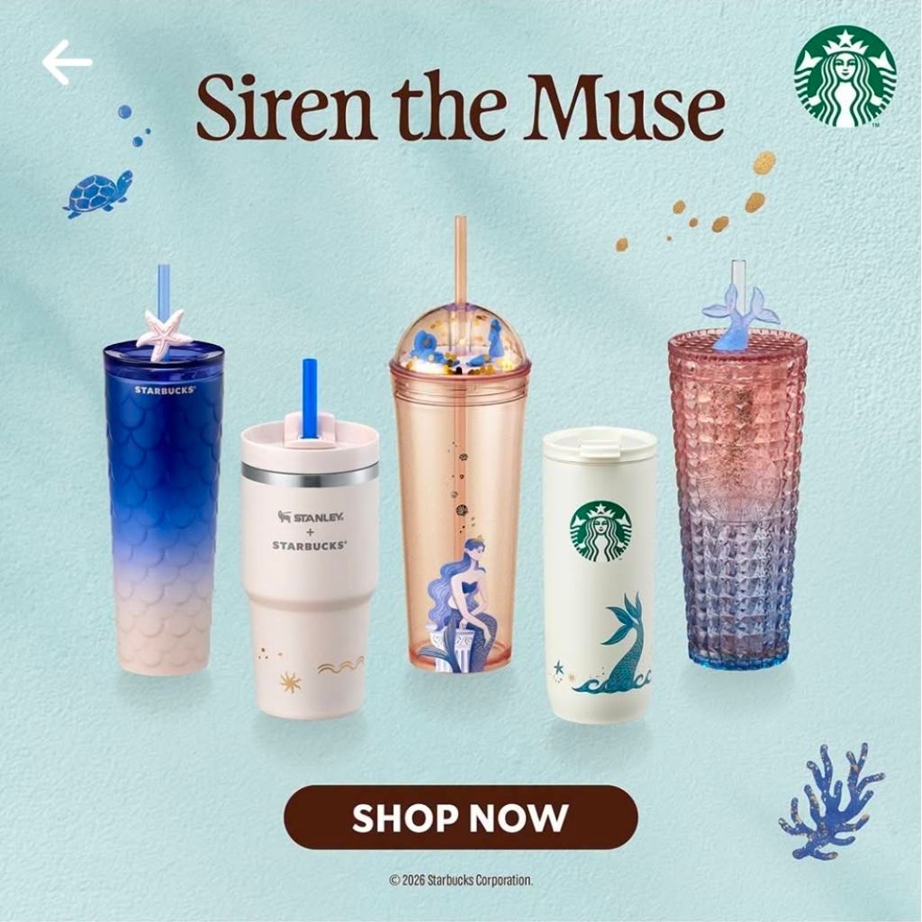 Starbucks Siren Collection รวมคอลนางเงือก Siren แท้100%🌟☀️