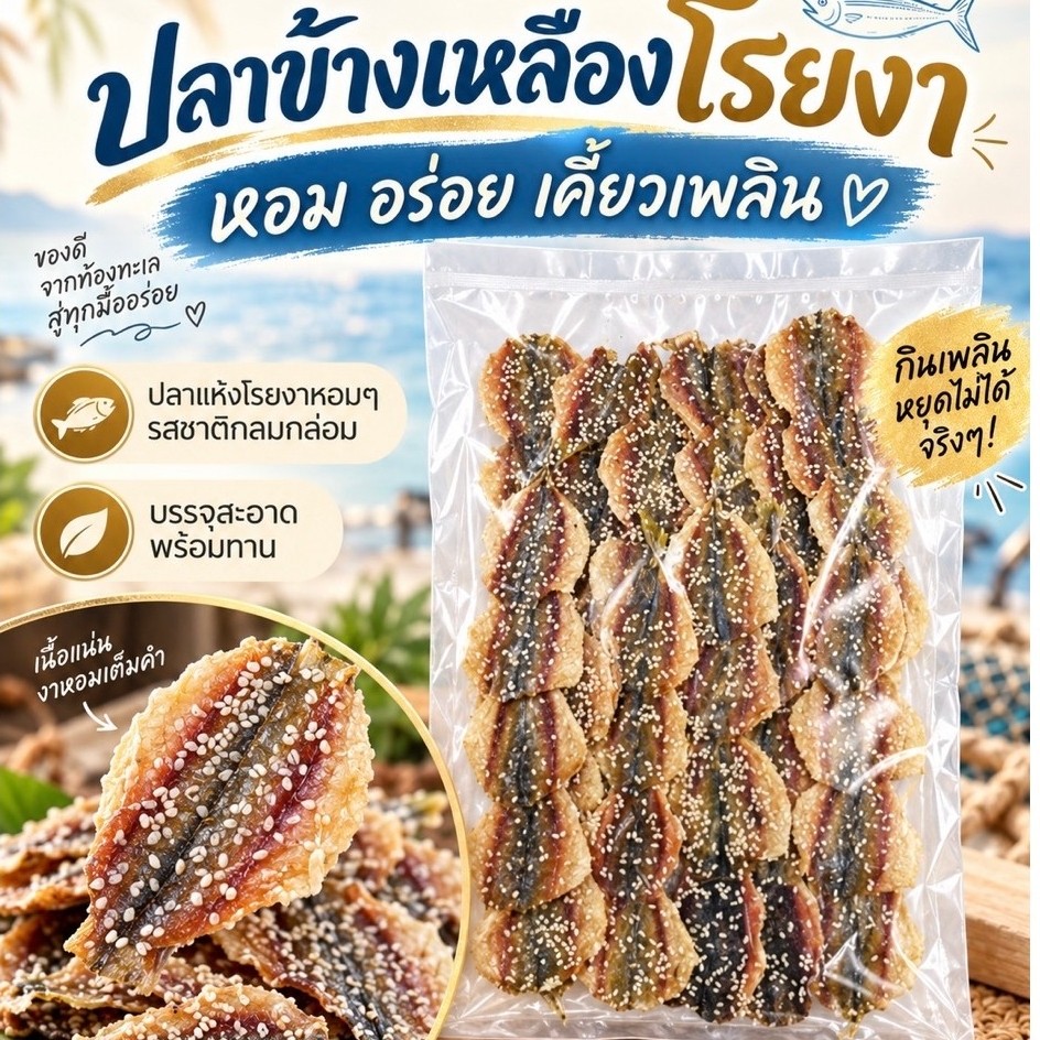 ปลาข้างเหลืองโรยงา  อร่อยและใหม่
