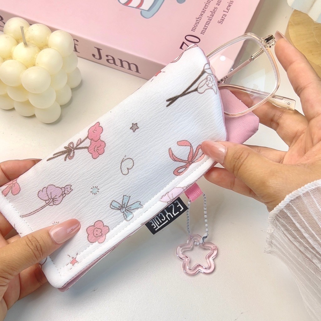 Glasses case | เคสใส่แว่น ซองใส่แว่น ซองใส่แว่น ผ้านิ่มบุฟองน้ำ ถนอมแว่นตา