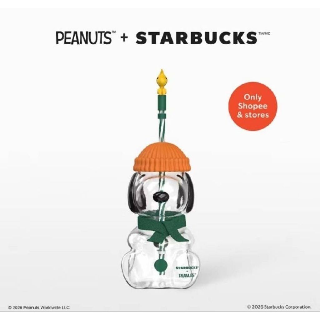แท้100% shop ไทย starbucks × peanuts แก้วน้ำและทัมเบอร์ กระเป๋า snoopy ของแท้ 100%