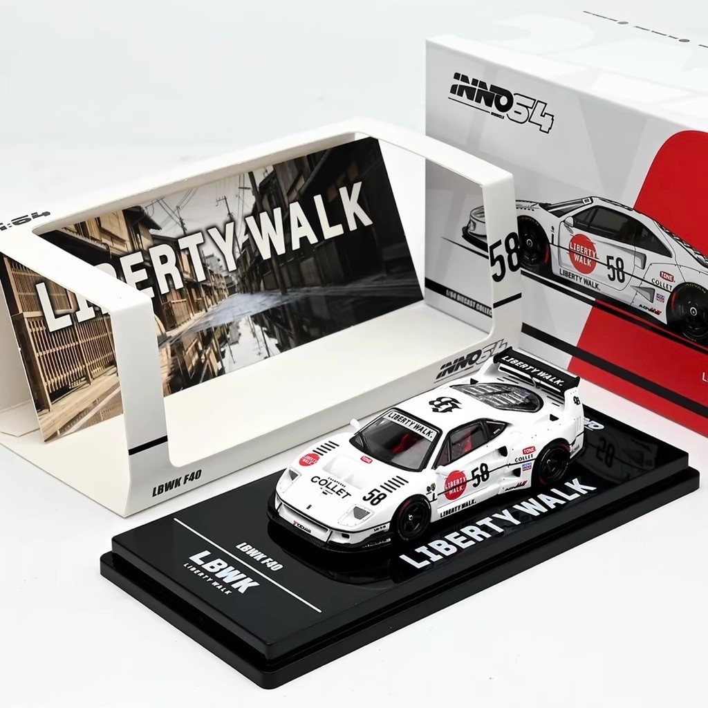 ▫️LBWK Ferrari F40 Chase Variant 1/6 IN64-LBWKF40-COLLET Scale 1:64 ยี่ห้อ Inno 64