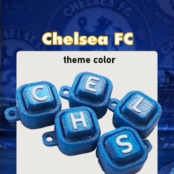 Chelsea Clicker keycap พวงกุญแจสั่งทำ เลือกสี เลือกตัวอักษรได้ a-z ของขวัญ ของที่ระลึก ของแทนใจ น่าร