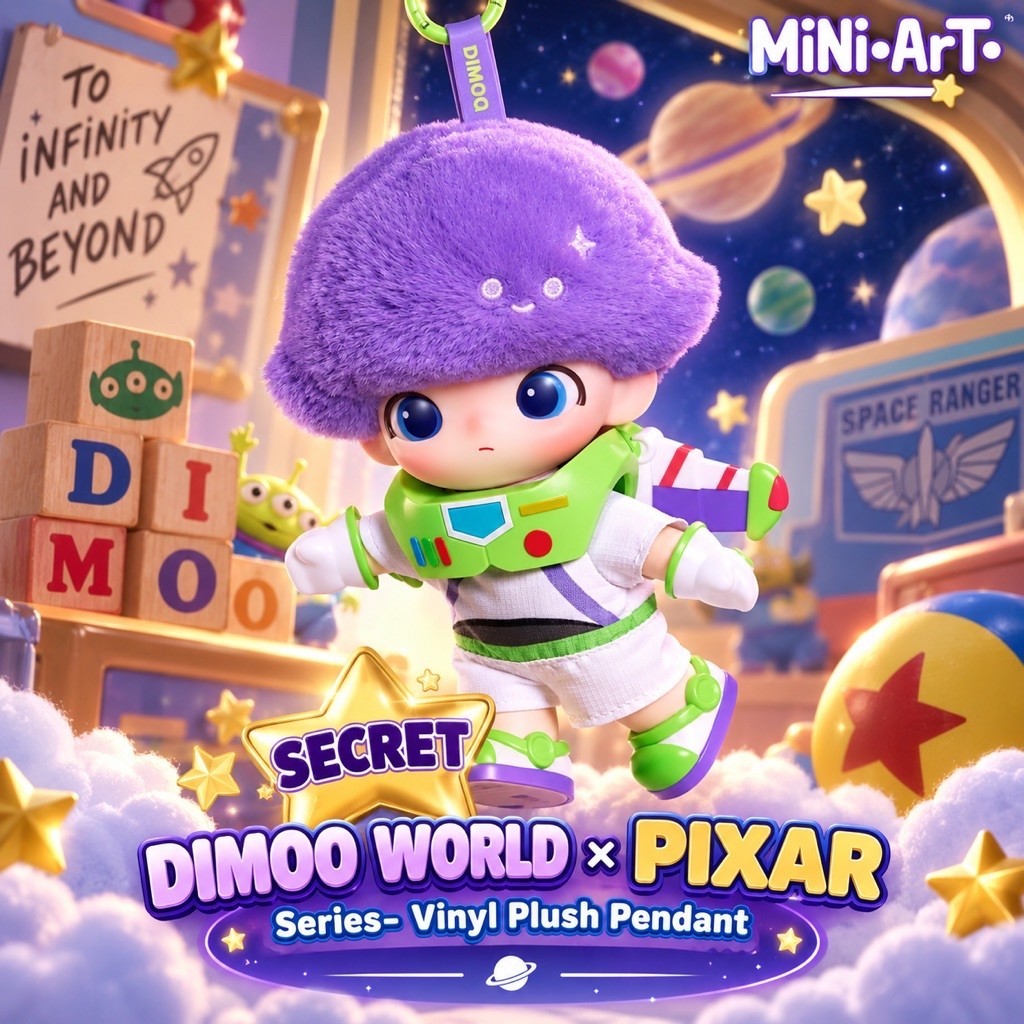 ( Secret พร้อมส่งใน ) DIMOO WORLD × PIXAR Series- Vinyl Plush Pendant
