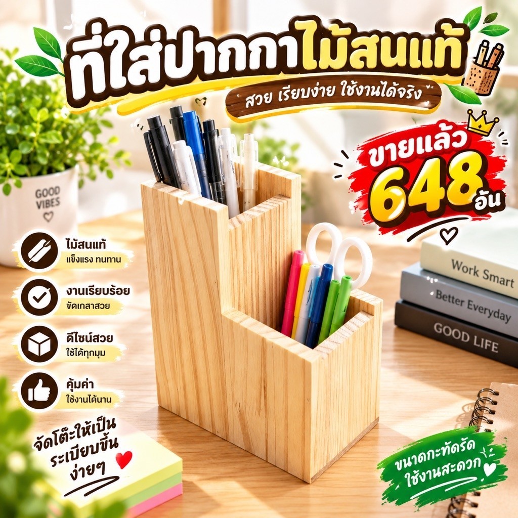 👉กล่องไม้ 😷 ใส่บิล เมนู กล่องช้อนส้อม  ตะเกียบ  หลอดกาแฟ ในร้าน คาเฟ่ ร้านกาแฟ BS26-1  ส่งจากกทม. สินค้าขายดี