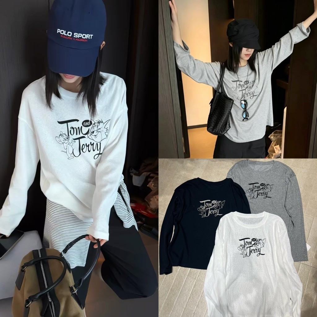 Longsleeve top #8505 เสื้อคอกลม แขนยาว เนื้อผ้าเนื้อนุ่ม ใส่สบาย